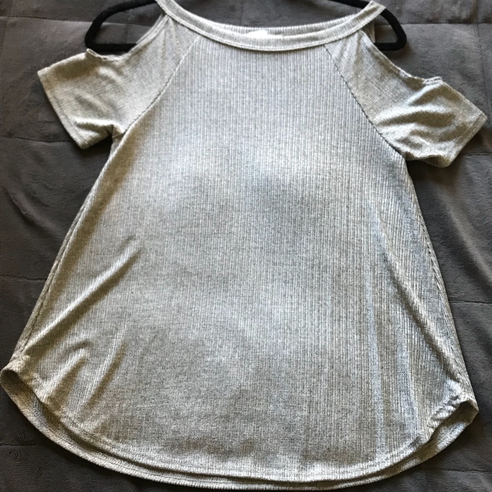 Cold Shoulder Silver Blouse